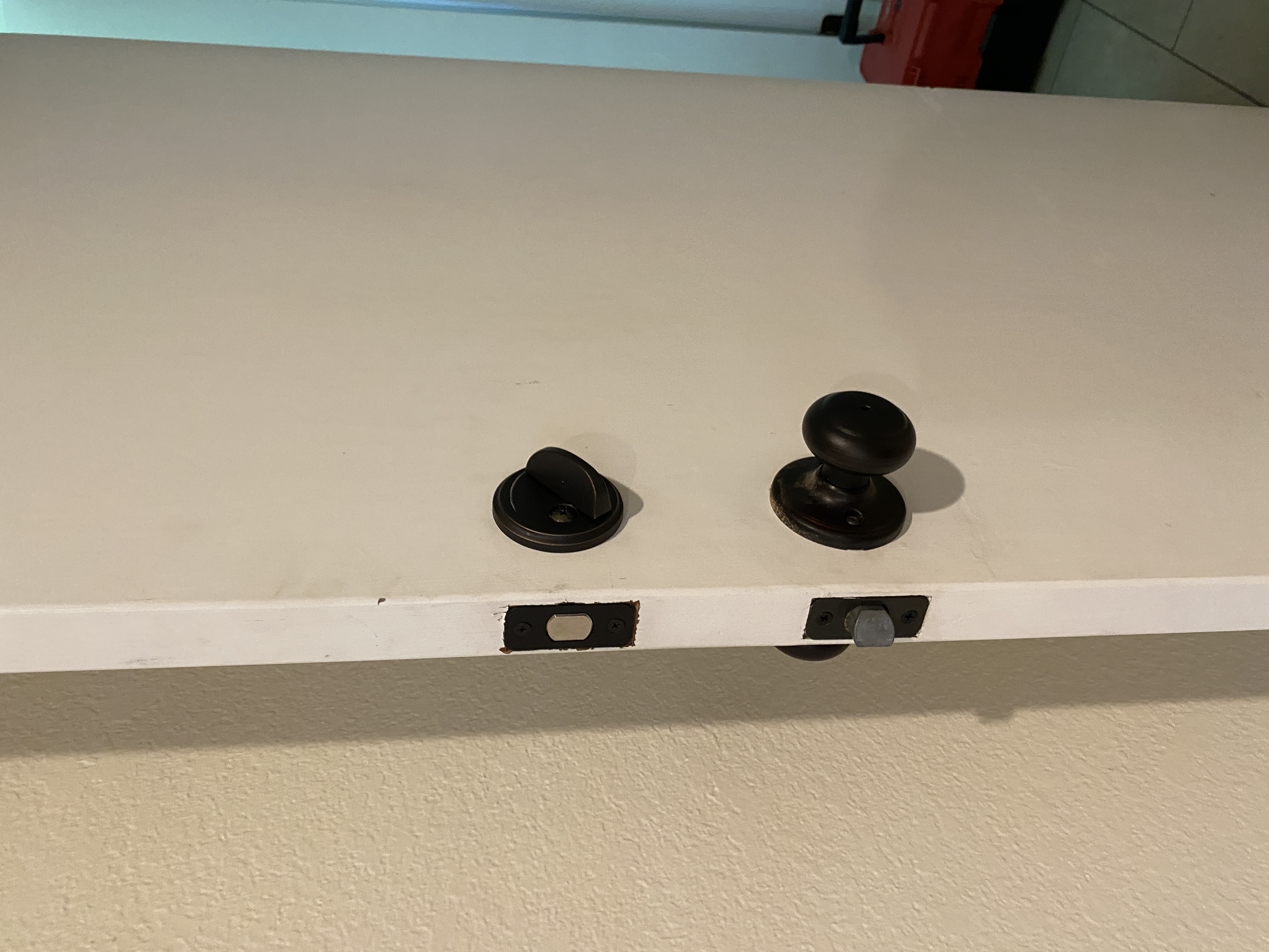 Deadbolt installation placeholder